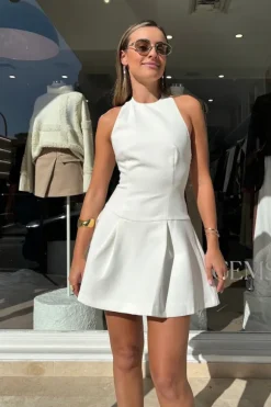 The Ultimate Muse Dropped Hem Mini Dress White