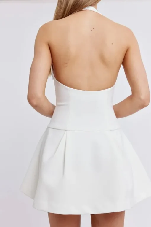 The Ultimate Muse Dropped Hem Mini Dress White