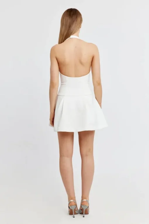The Ultimate Muse Dropped Hem Mini Dress White