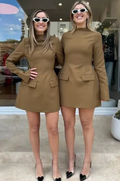 The Ultimate Muse Split Sleeve Mini Dress Olive