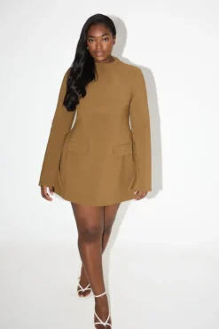 The Ultimate Muse Split Sleeve Mini Dress Olive