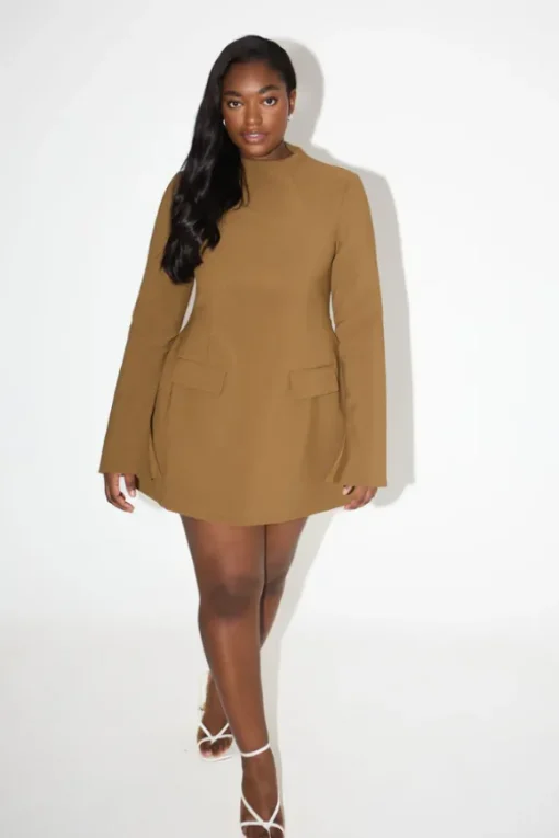 The Ultimate Muse Split Sleeve Mini Dress Olive