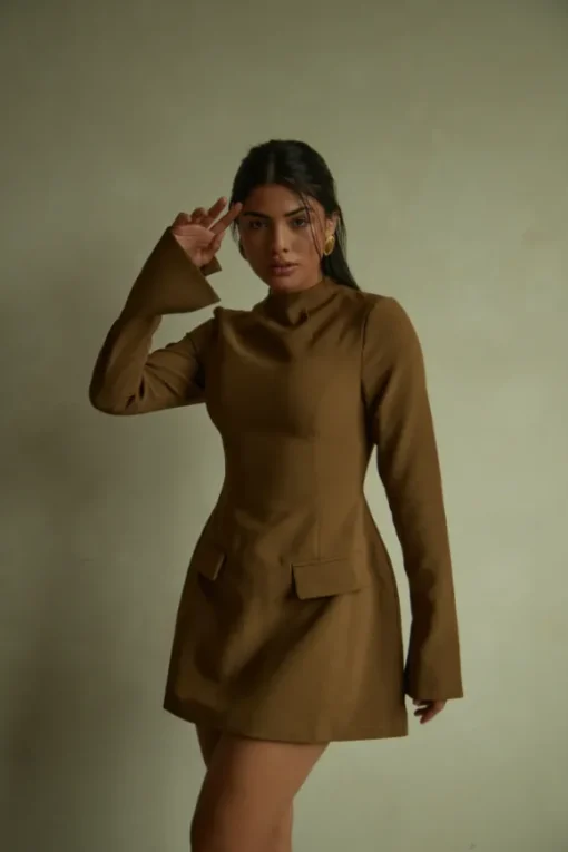 The Ultimate Muse Split Sleeve Mini Dress Olive