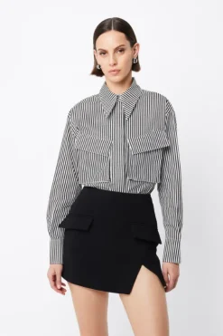 Tudor Shirt Black/White Stripe