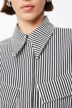 Tudor Shirt Black/White Stripe