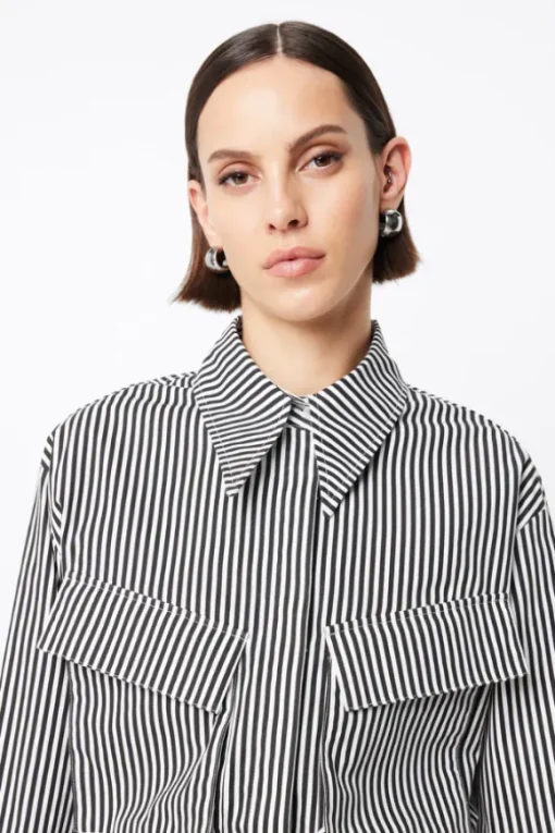 Tudor Shirt Black/White Stripe