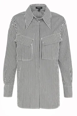 Tudor Shirt Black/White Stripe