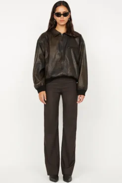 Tyla Bomber Jacket Vintage Choc