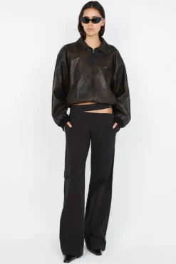 Tyla Bomber Jacket Vintage Choc