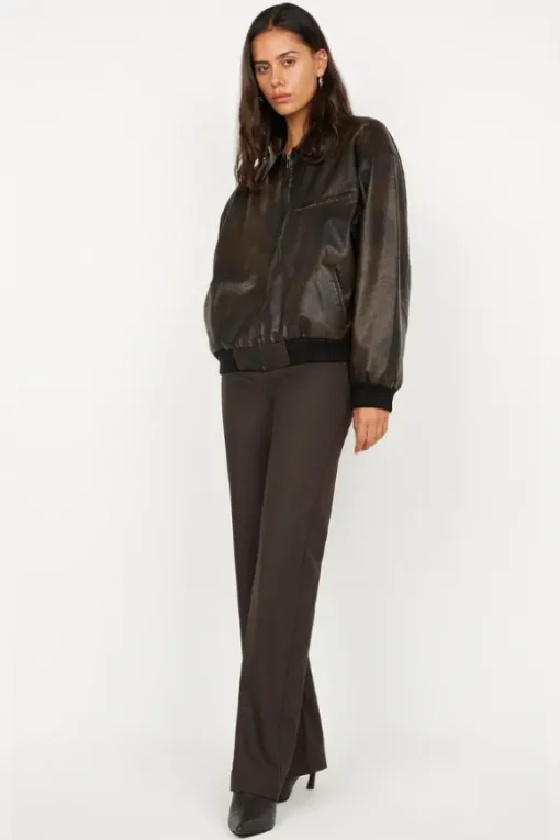 Tyla Bomber Jacket Vintage Choc