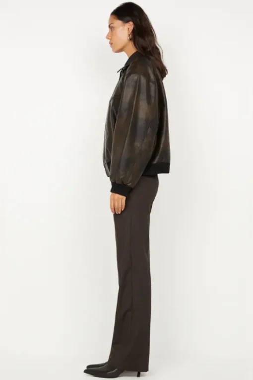 Tyla Bomber Jacket Vintage Choc