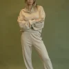 Waffle Straight Leg Pant Coffee