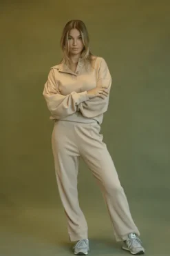 Waffle Straight Leg Pant Coffee