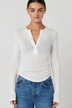 Xavier Button Top White