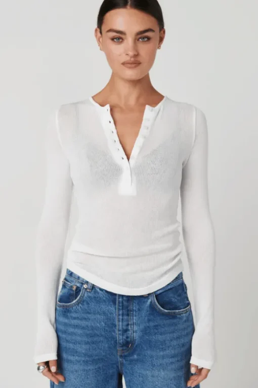 Xavier Button Top White