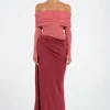 Yasmin Off Shoulder Dress Redwood