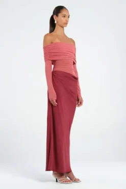 Yasmin Off Shoulder Dress Redwood