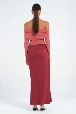 Yasmin Off Shoulder Dress Redwood